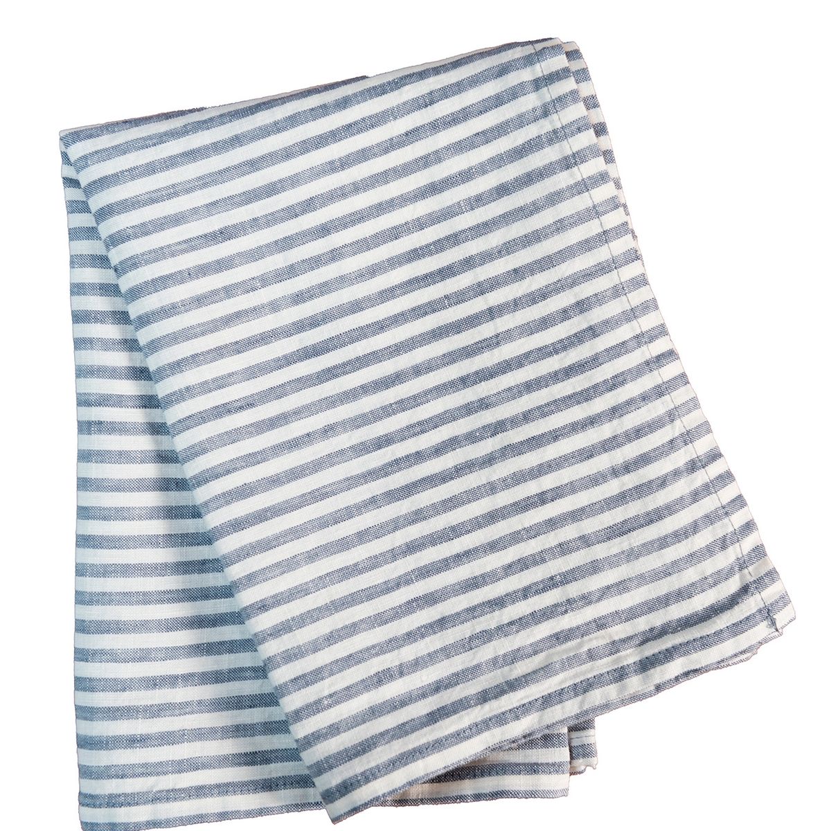 PUROLINO - Paño De Cocina de Lino Azul Marino a Rayas