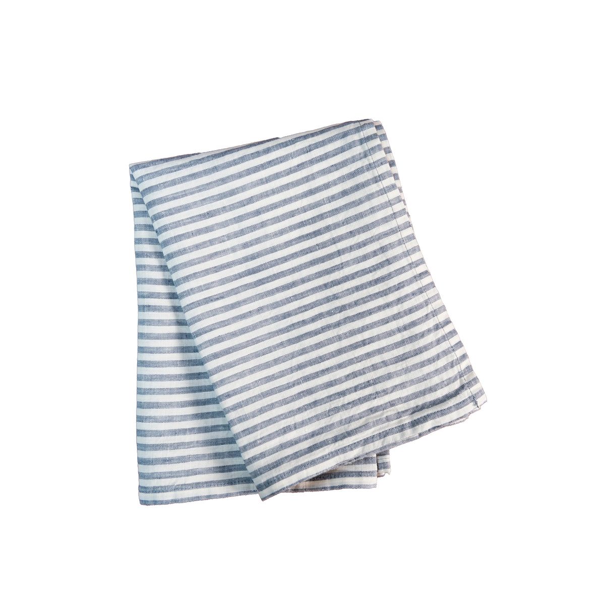 PUROLINO - Paño De Cocina de Lino Azul Marino a Rayas