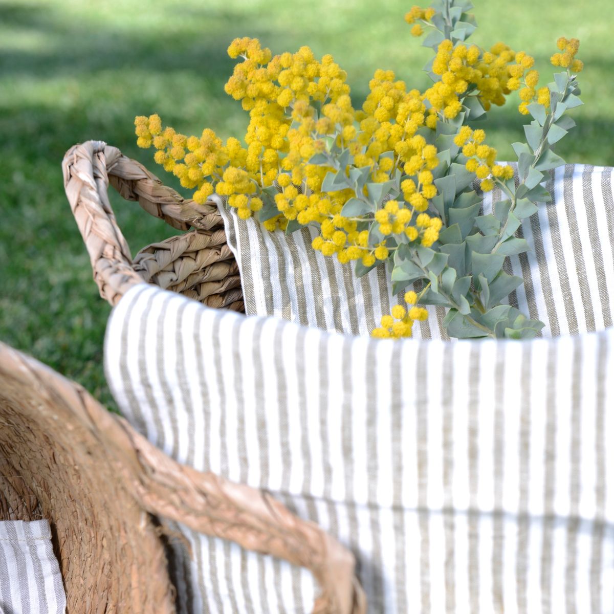 PUROLINO - Paño De Cocina de Lino Natural a Rayas