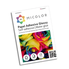 MICOLOR - Papel adhesivo brillante a4 135 g 200 hojas