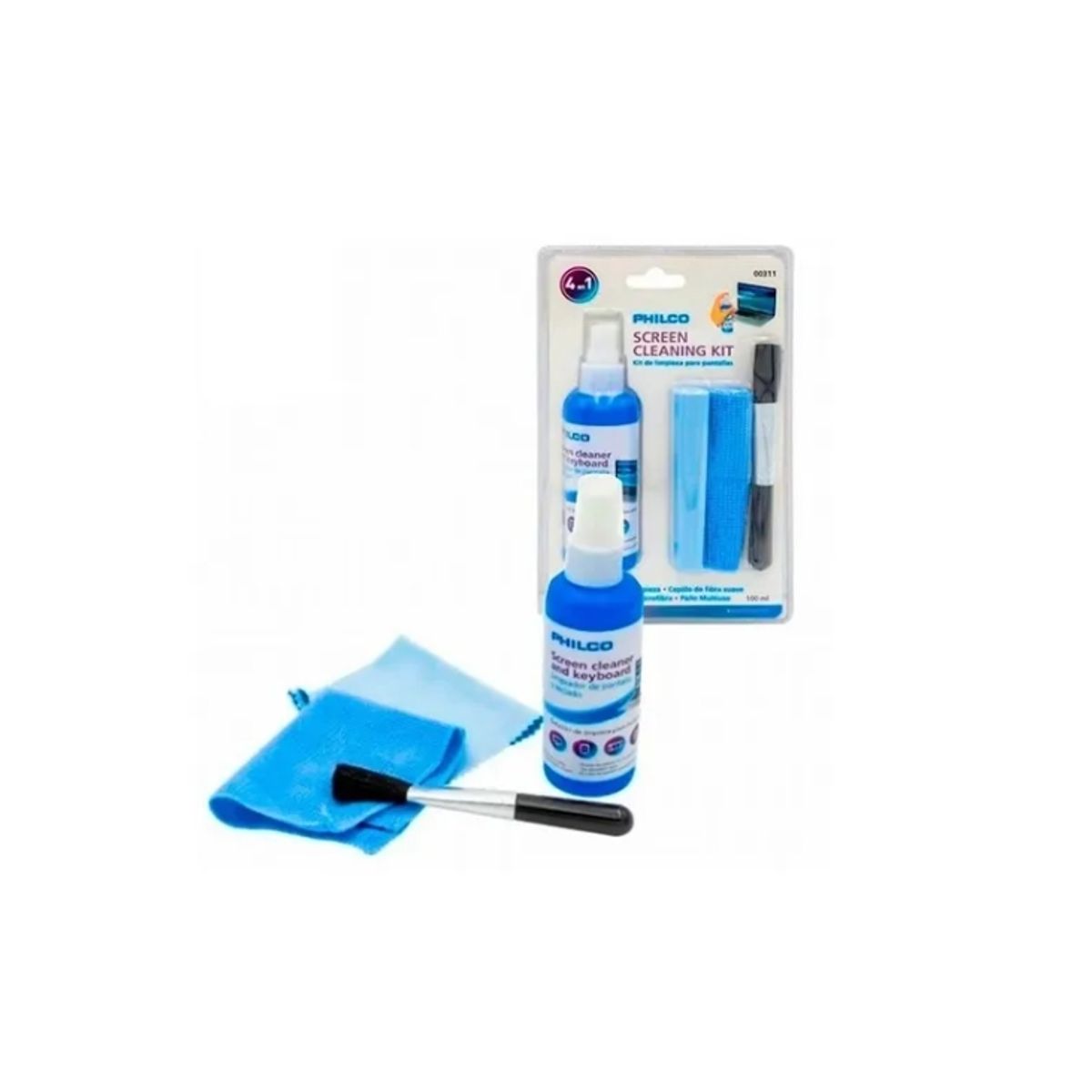 PHILCO - Kit Set Liquido Limpiador 4 En 1 Pantallas Notebook Lcd Pc