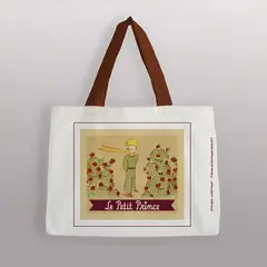GENERICO - Bolsa de Algodón Pequeña El Principito En un Jardín con Rosas