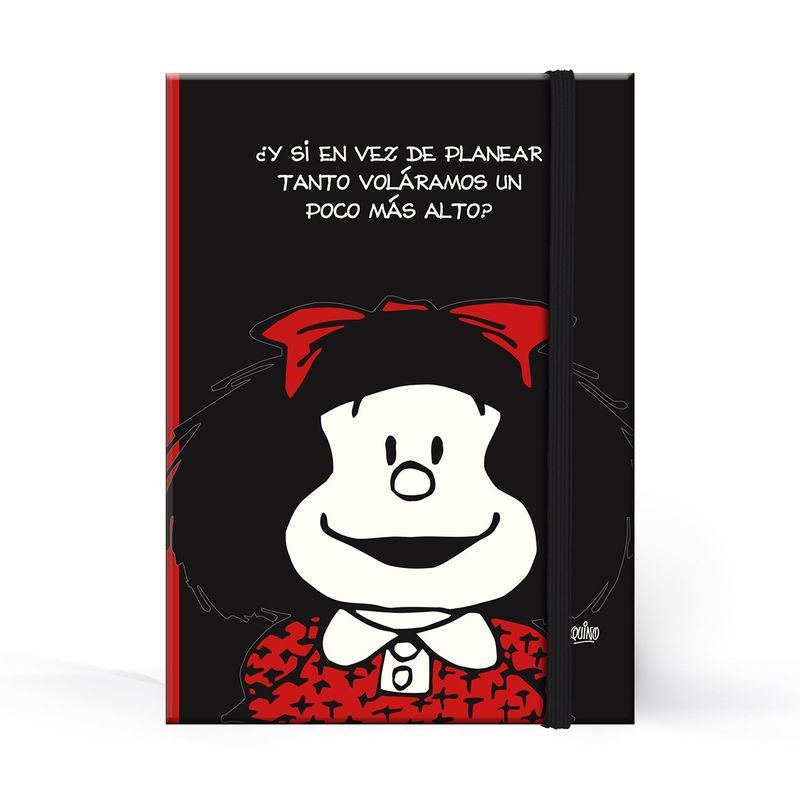 GENERICO - Libreta Tapa dura Pequeña Mafalda  Negra