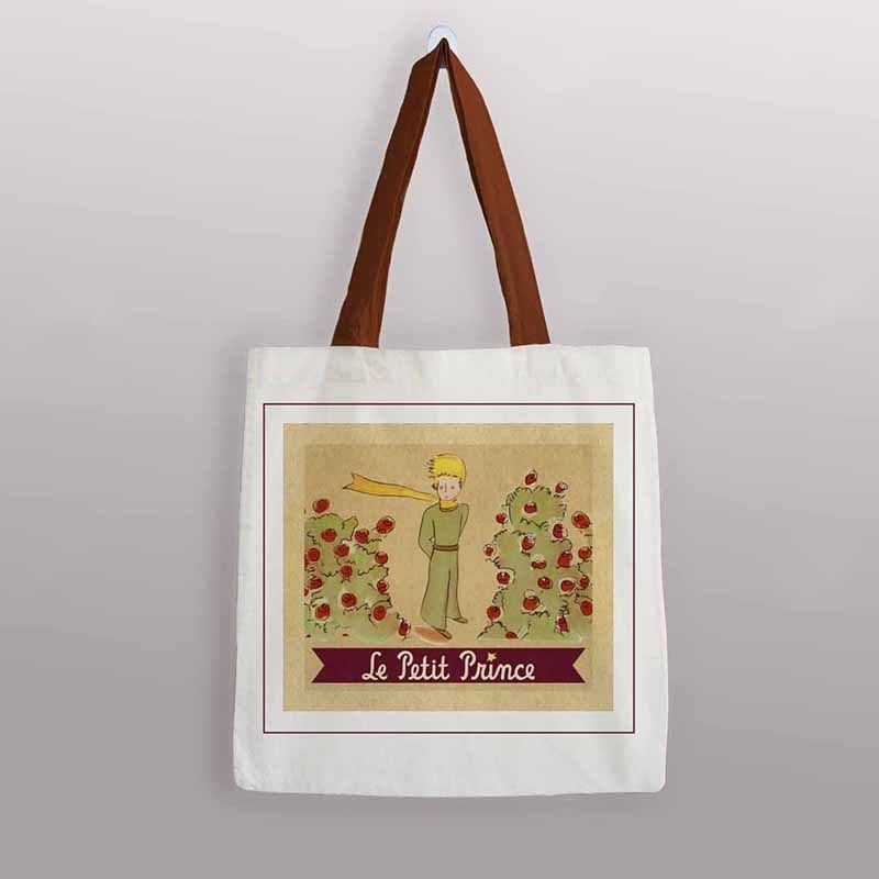 GENERICO - Bolsa de Algodón Grande El Principito  ( El Principio en un Jardín Rosas)