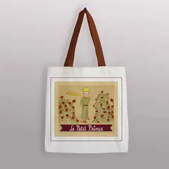 GENERICO - Bolsa de Algodón Grande El Principito ( El Principio en un Jardín Rosas)