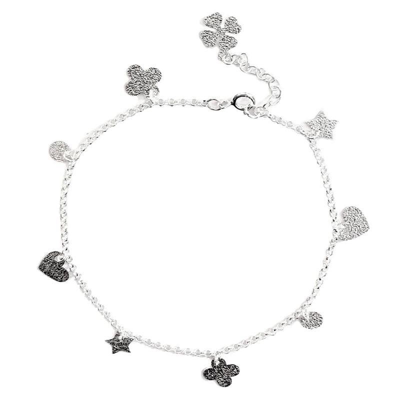 AMKALE - Tobillera Plata Dijes 23cm