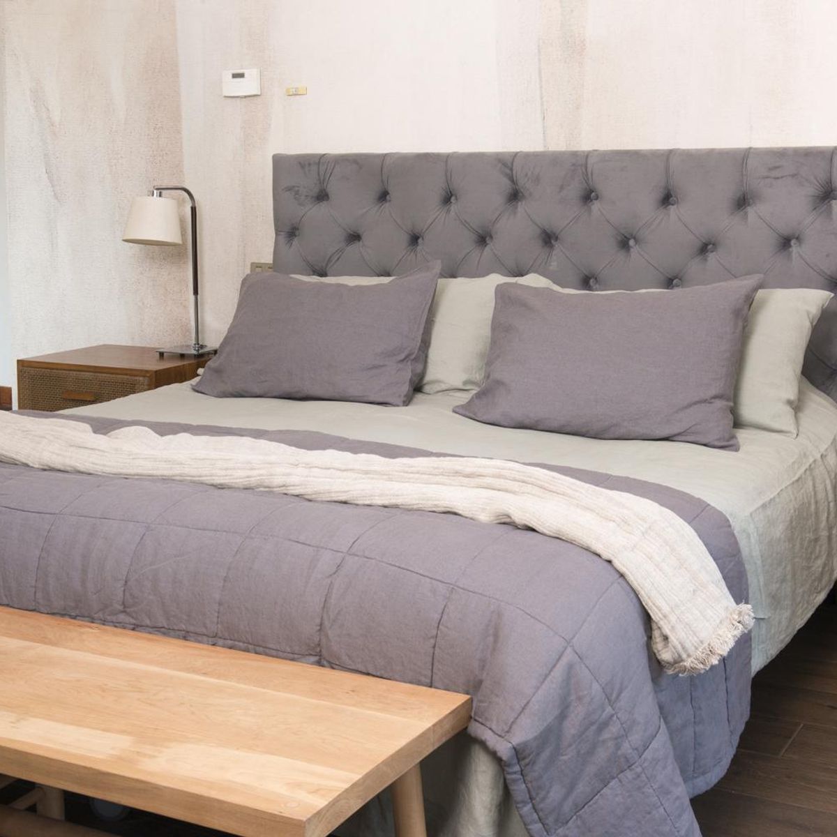 PUROLINO - Cubreplumón 2 Plazas Verde Piedra