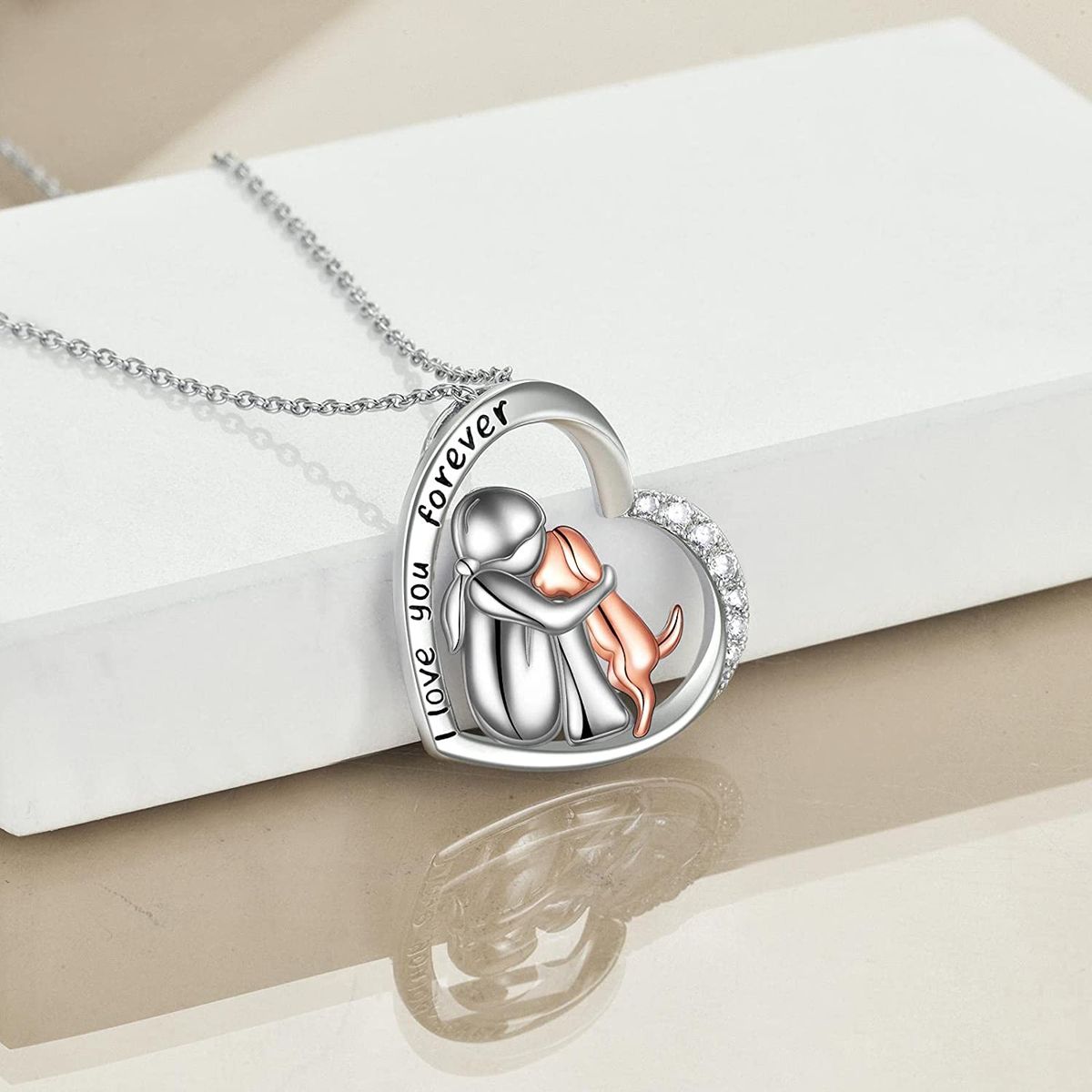 GENERICO - Collar plata 925 mujer perro mascota