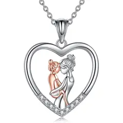 GENERICO - Collar mamá e hija regalo plata 925