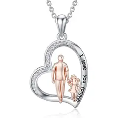 GENERICO - Collar papá e hija plata 925 regalo