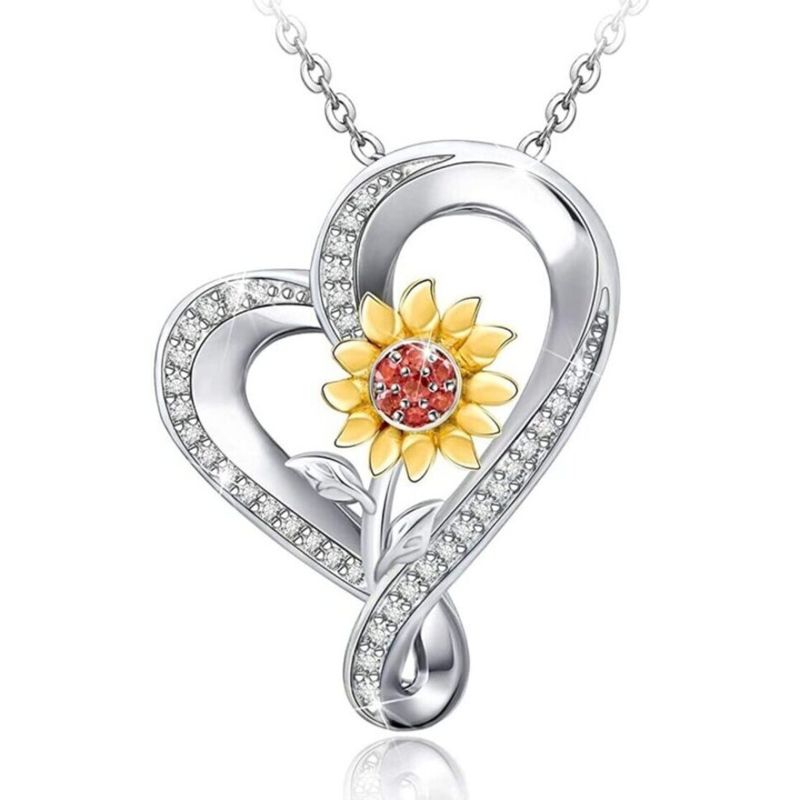 GENERICO - Collar Girasol elegante regalo plata 925