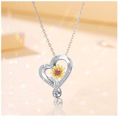 Imagen 2 del producto Collar Girasol elegante regalo plata 925