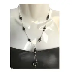 BUTTERFLY - Collar plata con piedra natural onix