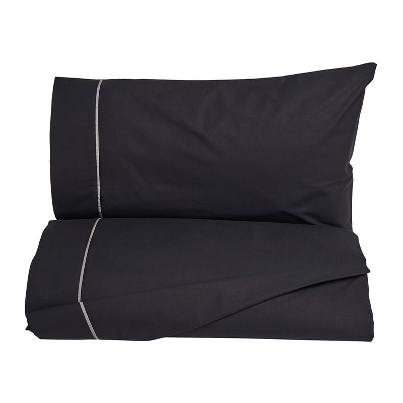 VELUTTI - Sábanas 2 Plazas 180 Hilos Negro Velutti