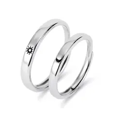 GENERICO - Anillos parejas sol y luna ajustables amor ilusion