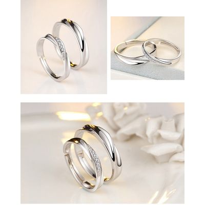 Imagen 2 del producto Anillos parejas ajustables amor ilusión plata 925