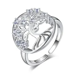 GENERICO - Anillo árbol de la vida plata 925 ajustable mujer