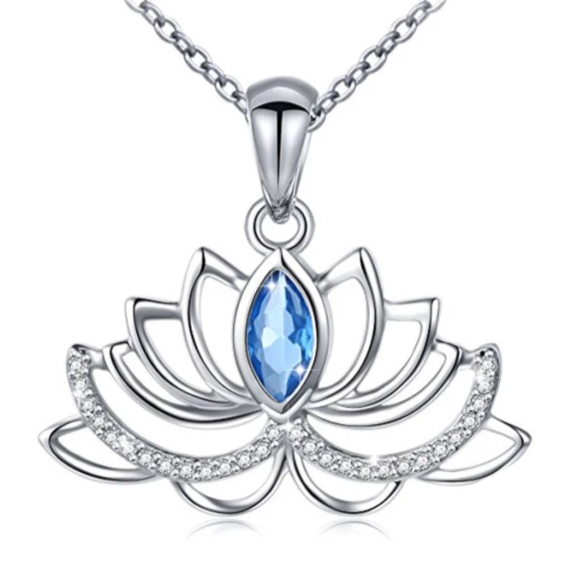 GENERICO - Collar flor de loto plata 925 joyas mujer regalo