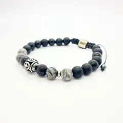 BRANGUS - Pulsera piedras naturales semipreciosas con dige de acero unisex