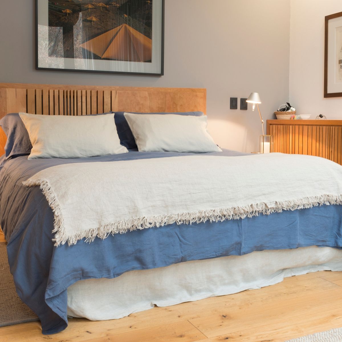 PUROLINO - Cubreplumón King Azul Marino