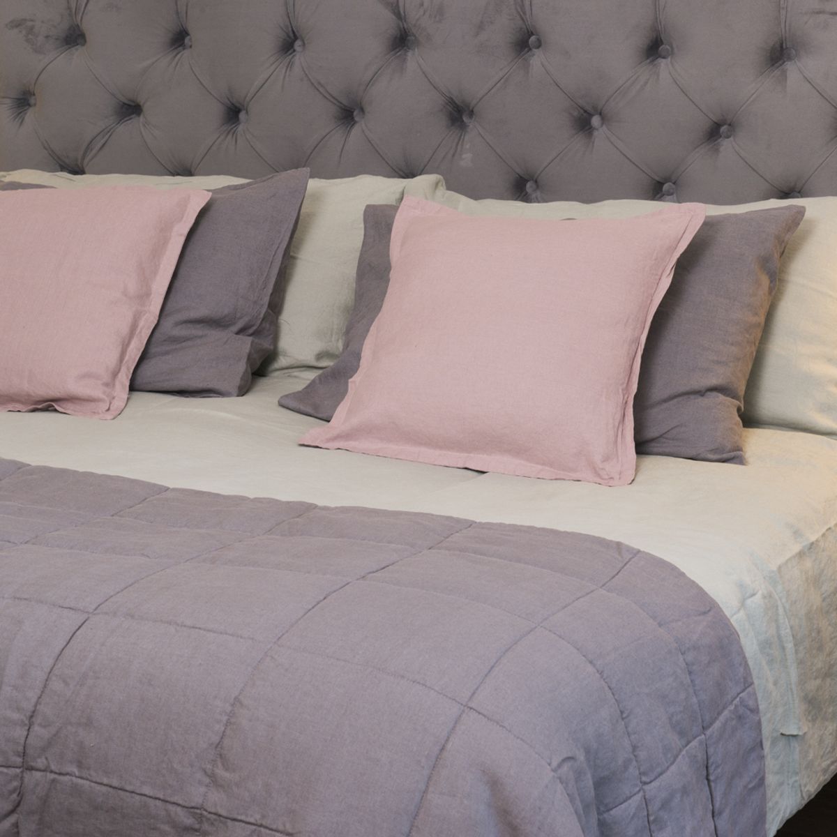 PUROLINO - Cubre plumón King Verde Piedra