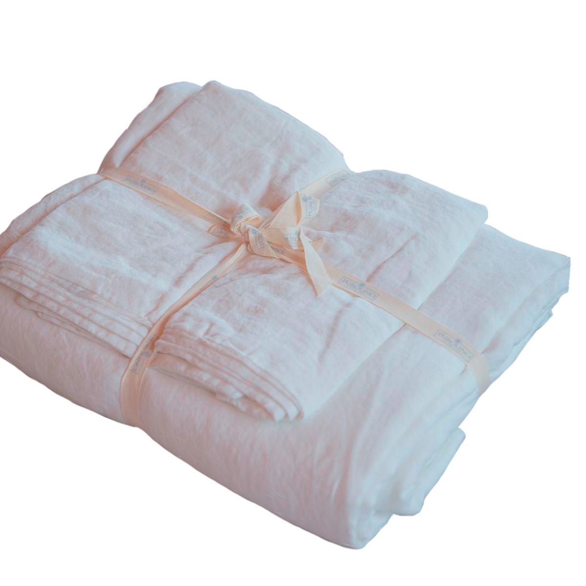 PUROLINO - Juego de Sábanas de Lino Súper King Deshiladas Blancas