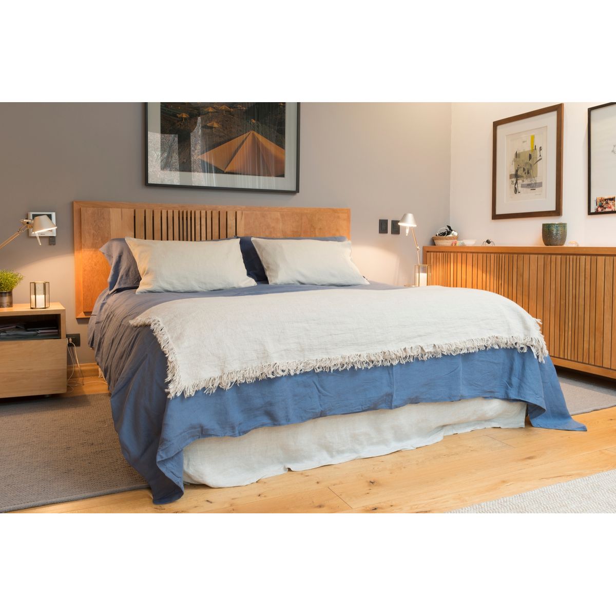 PUROLINO - Cubreplumón Super King Azul Marino