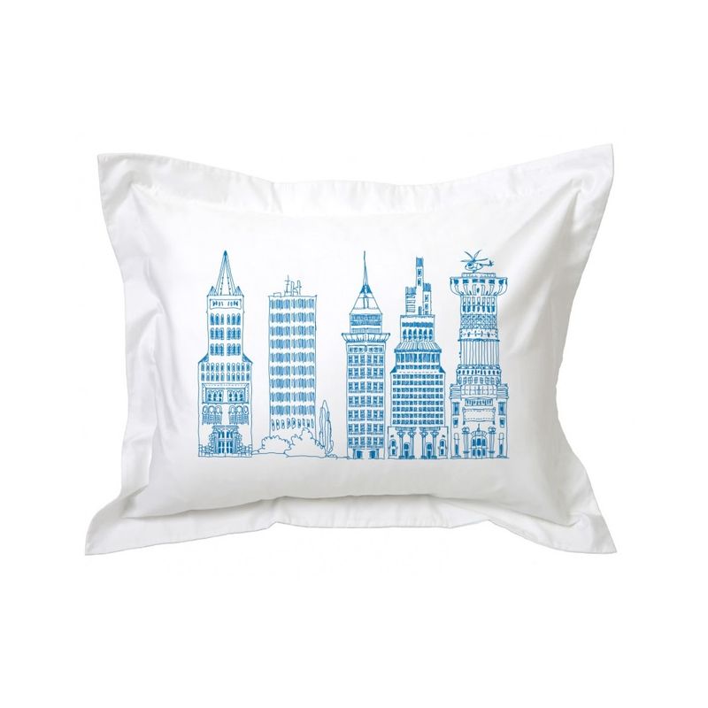 TUYO PRINT - Funda de Almohada Edificios Azules - Tuyo Print