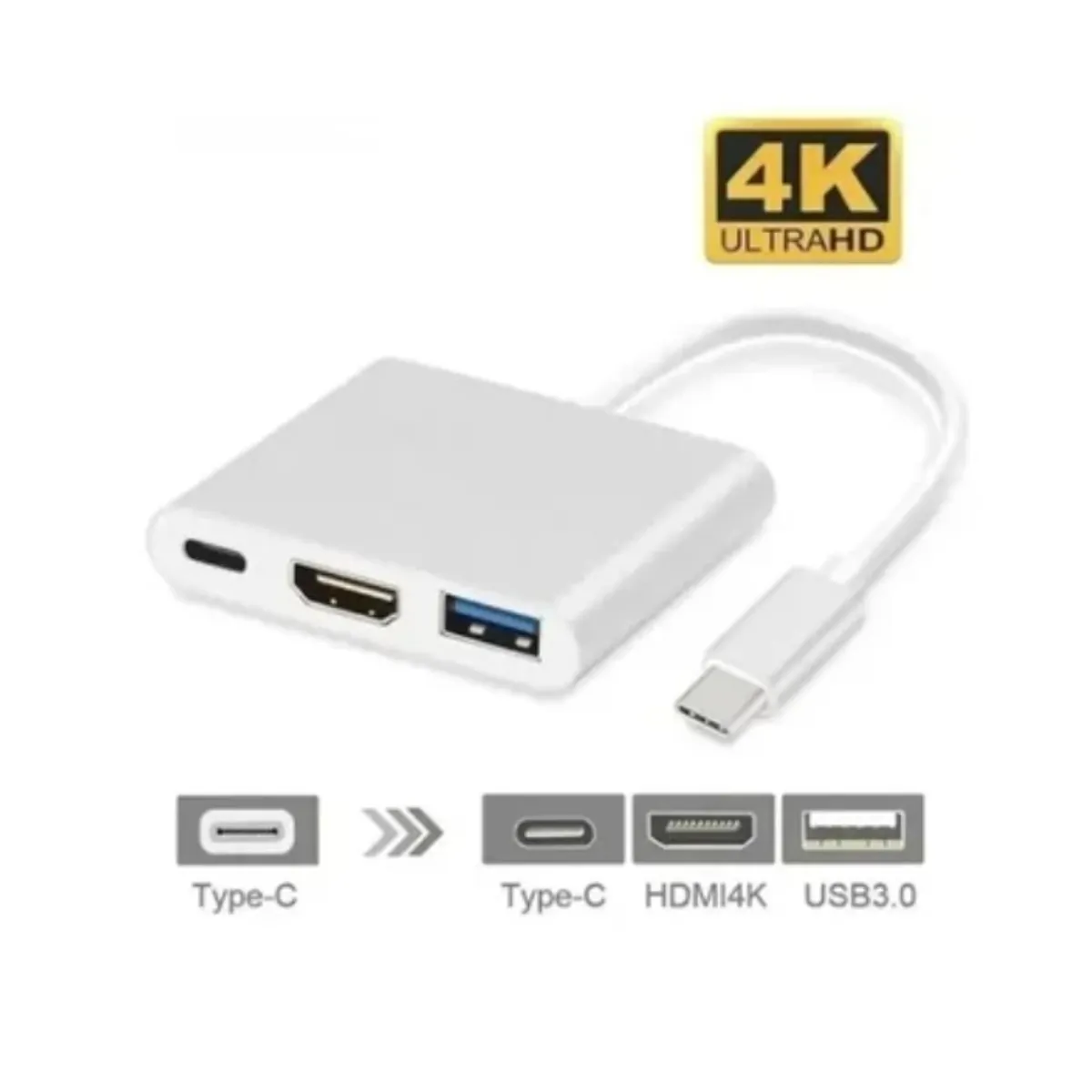 ESHOPANGIE - Adaptador Hub 3 En 1 Usb Tipo C A Usb-c Hdmi Usb 3.0 4k
