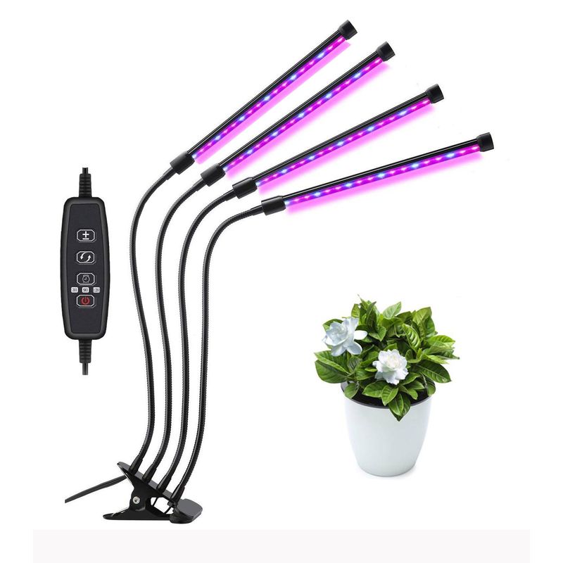 GENERICO - Lampara Led Para Crecimiento De Plantas Con 4 Tubos De Luz