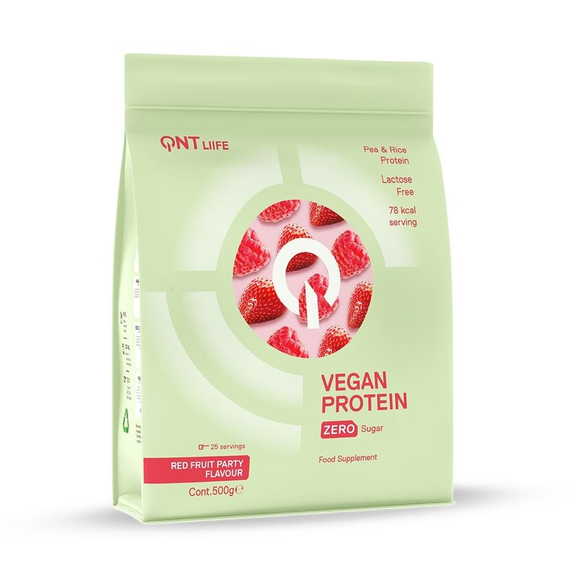 QNT - Proteína Vegana Sin Azúcar 500 grs Frutos Rojos