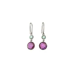 ALYN B JOYAS - Aros Plata Amatista Light Topacio Azul Cielo.-