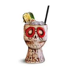 MOOR - Taza Tiki Calavera 450 ML, Alto 14 cm