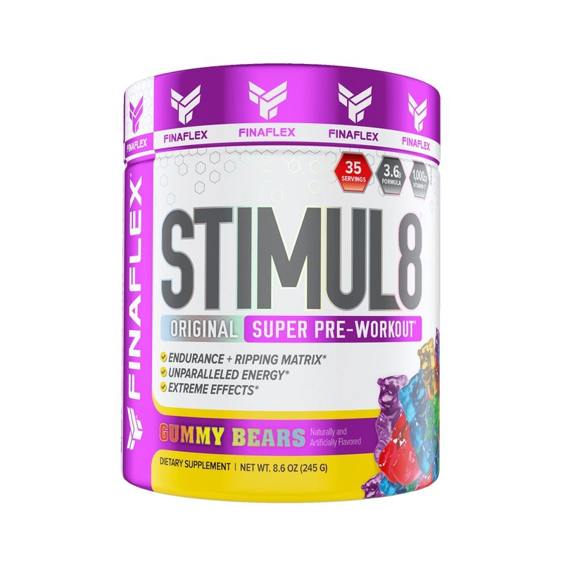 FINAFLEX - Stimul8 Súper Pre-entreno 35 svs Finaflex Gummy Bears