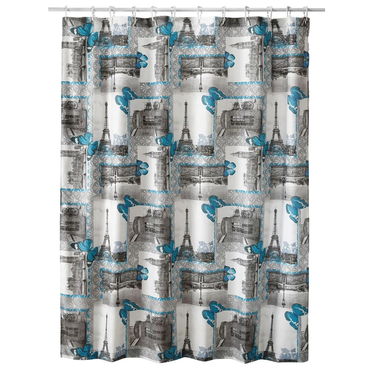 MALLORCA - Cortina para Baño Diseño Eiffel con Forro