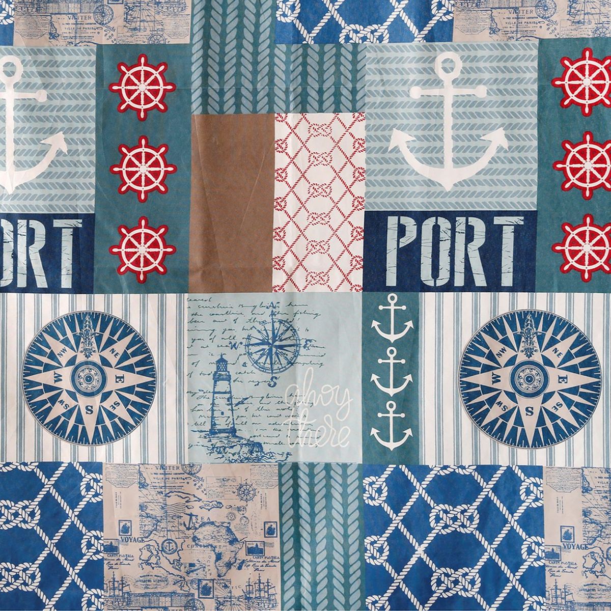 MALLORCA - Cortina para Baño Diseño Marina con Forro