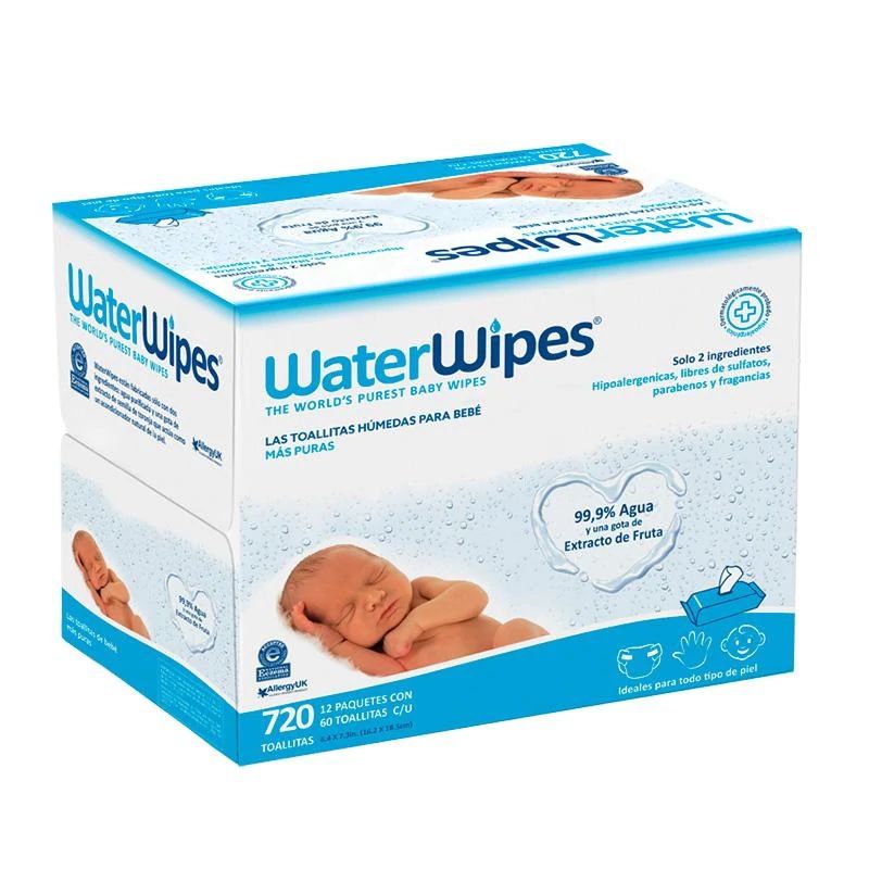 WATER WIPES - Toallitas Húmedas WATERWIPES Mega Value Pack 12x60Un