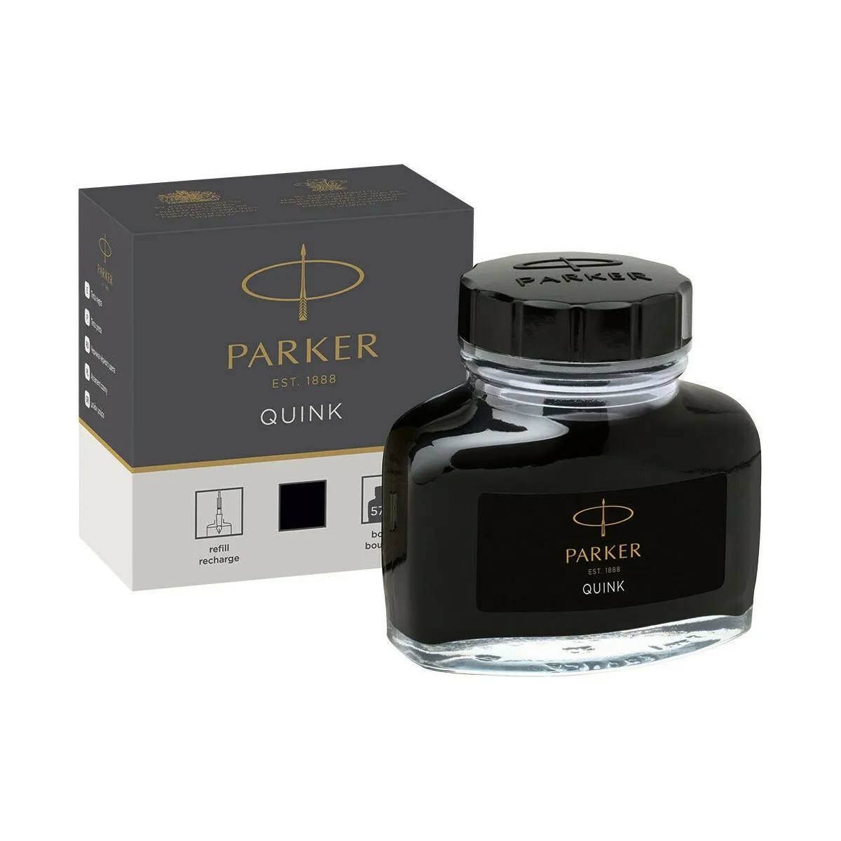 PARKER - Tinta para Pluma Parker Negra Frasco 57ml