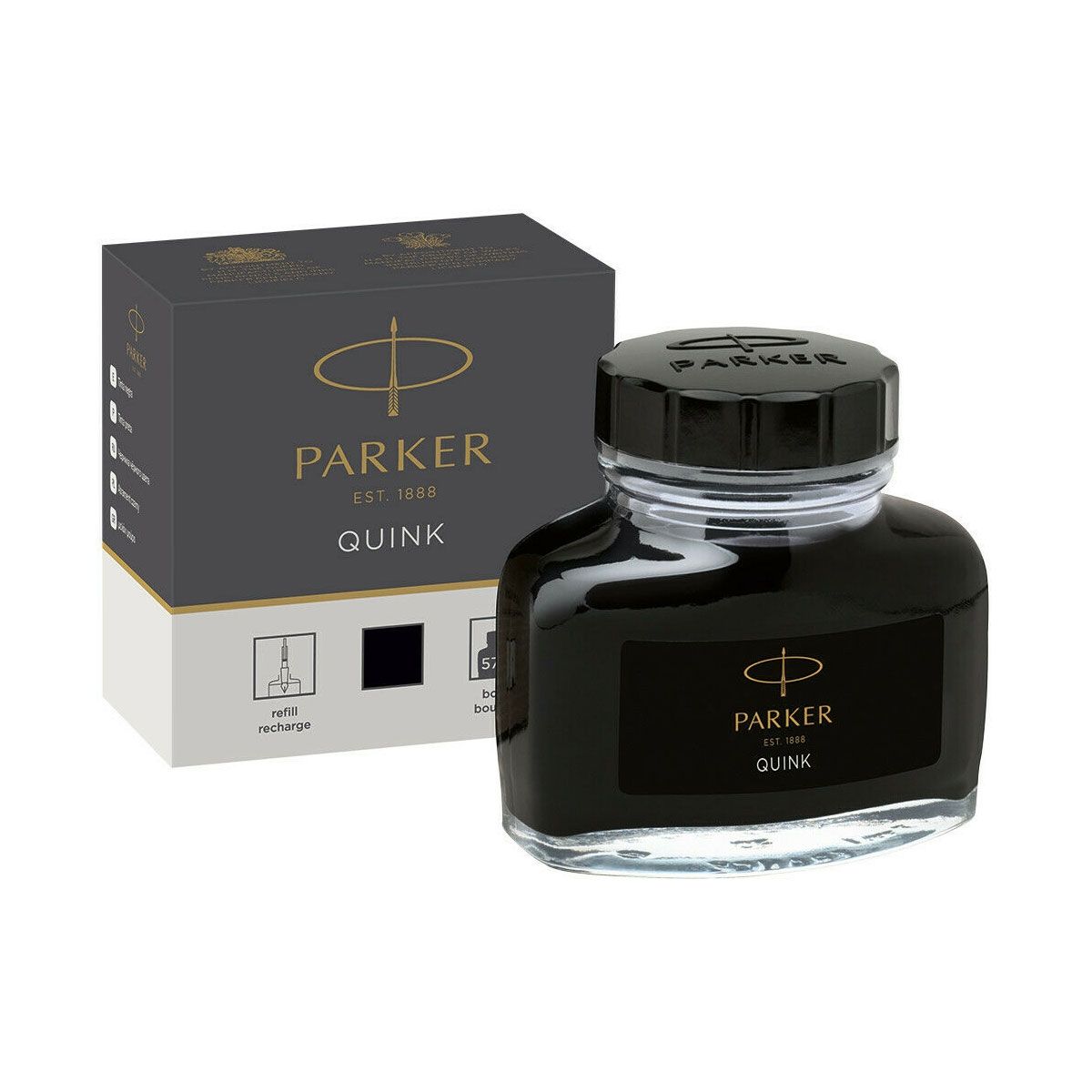 PARKER - Tinta para Pluma Parker Negra Frasco 57ml