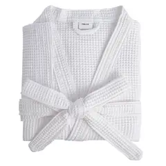 HOHOS CASA - Bata Piqué Blanca 58 Algodón - 42 Poliéster