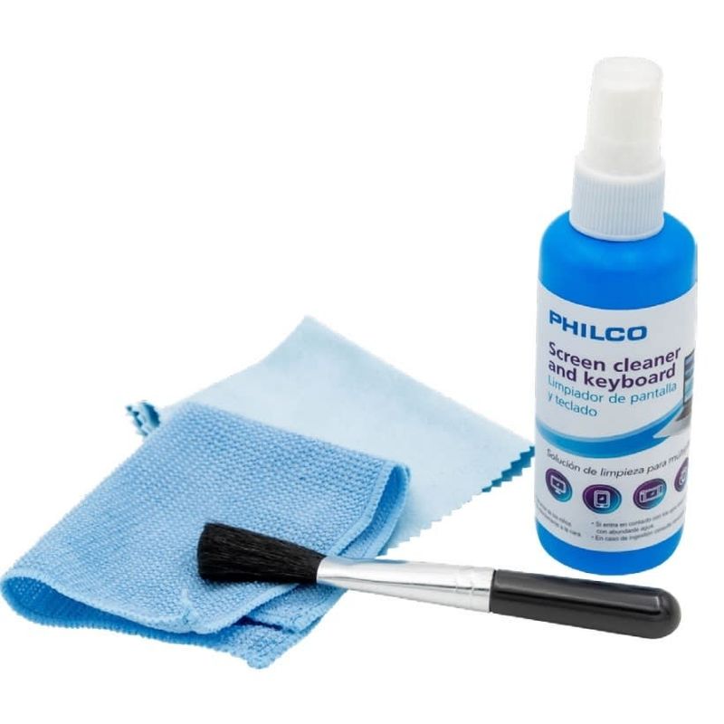 PHILCO - Kit De Limpieza Premium Para Pantallas, PC y Notebooks, 4 En 1 00311 - Negro