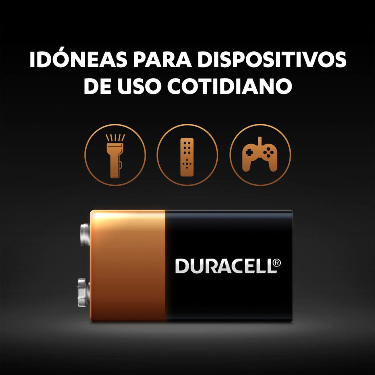 DURACELL - Batería Duracell de 9V de Larga Duración