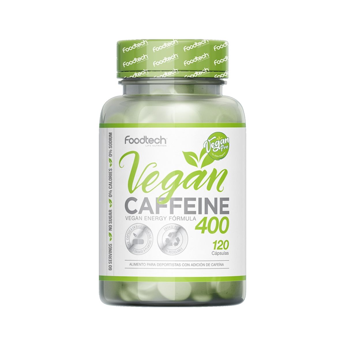 FOODTECH - Vegan Caffeine 400 120 caps - Foodtech
