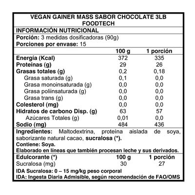 Imagen 2 del producto Vegan Gainer Mass 3 lbs - Vainilla