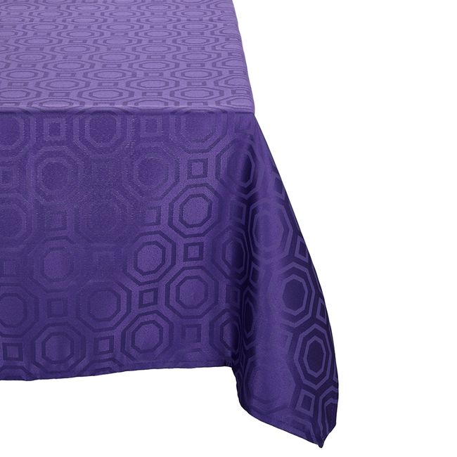 SUEÑO BLANCO - MANTEL JACKARD CUADRADO  GEOMETRICO MORADO