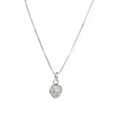 ANDREA COGGIOLA JOYAS - Collar Corazón Punto De Luz Circón Plata Fina 925