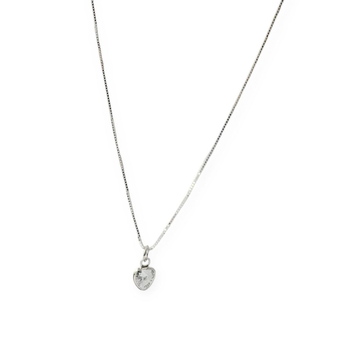 COGGIOLA - Collar Corazón Punto De Luz Circón Plata Fina 925