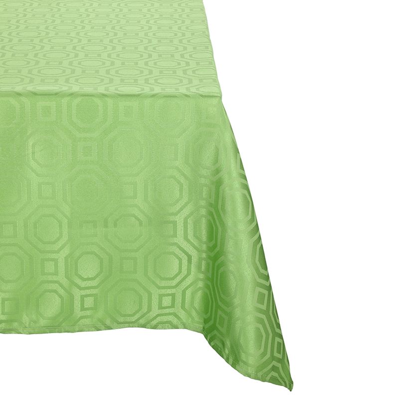 SUEÑO BLANCO - MANTEL JACKARD CUADRADO  GEOMETRICO VERDE CLARO