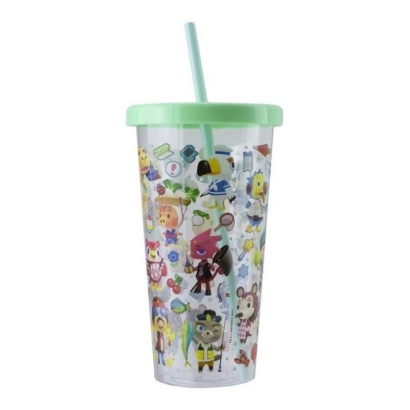 PALADONE - MUG ANIMAL CROSSING PLASTIC CUP AND STRAW