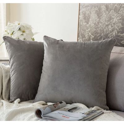 Imagen 2 del producto Set 2 Cojines Felpa Gris Claro Fabricación Nacional